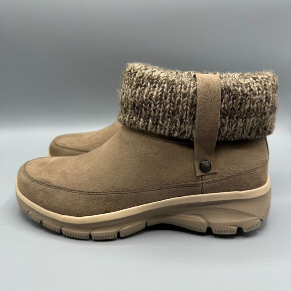 Skechers Comfort Boots Womens Winter Snow Brown Ankle Top Pull On Size 9 - Picture 5 of 11